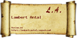 Lambert Antal névjegykártya